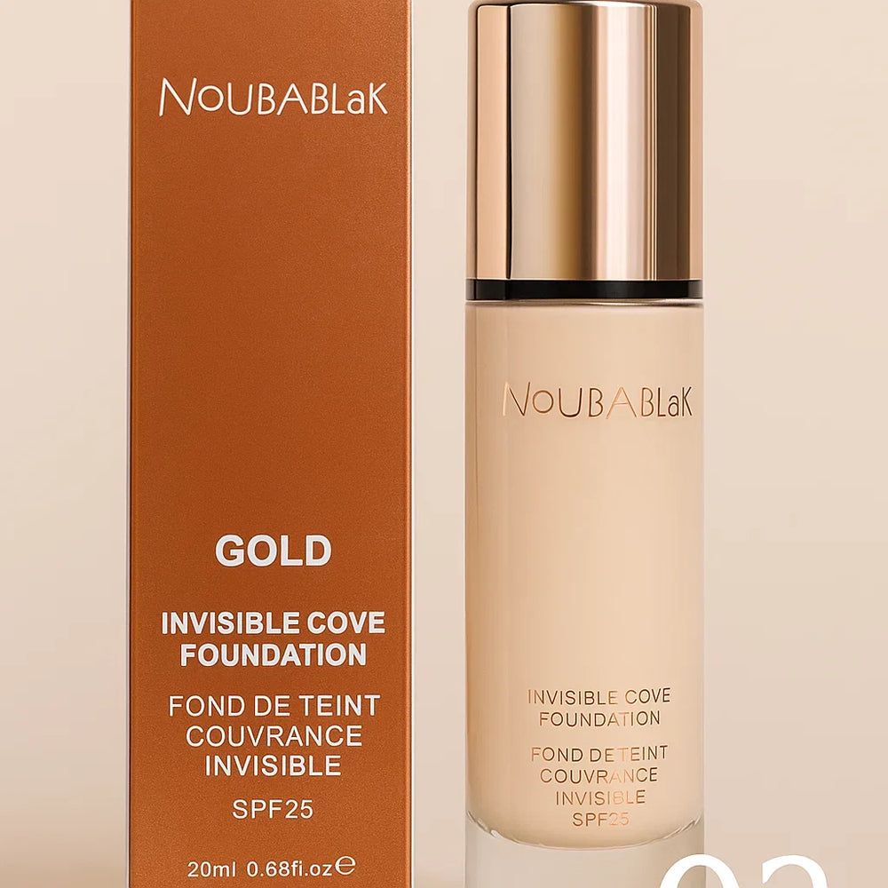 NoubaBlak Gold Invisible Cover Foundation SPF 25 – 20ml Noubablak