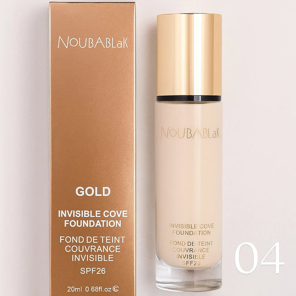 NoubaBlak Gold Invisible Cover Foundation SPF 25 – 20ml Noubablak