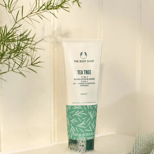 The Body Shop Tea Tree 3-in-1 Wash Scrub & Mask -  125ml The Body Shop