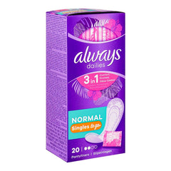 Always Dailies Singles Pantyliners, Normal - 20 Pcs Always
