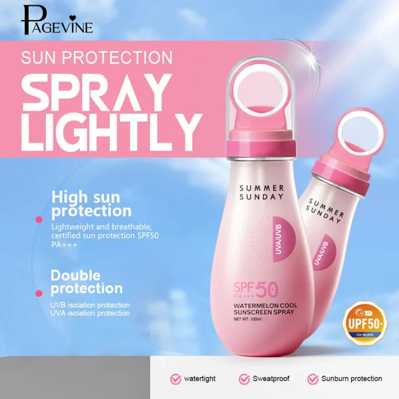 Page vine Watermelon Sunscreen Spray SPF50 PA+++ Waterproof & Page Vine