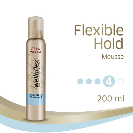 Wellaflex Flexible Extra Strong Hold Mousse, Hold: 4/5, 200 ml Wellaflex