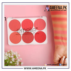Emelie Matte Blusher 6 Color Palette Emelie