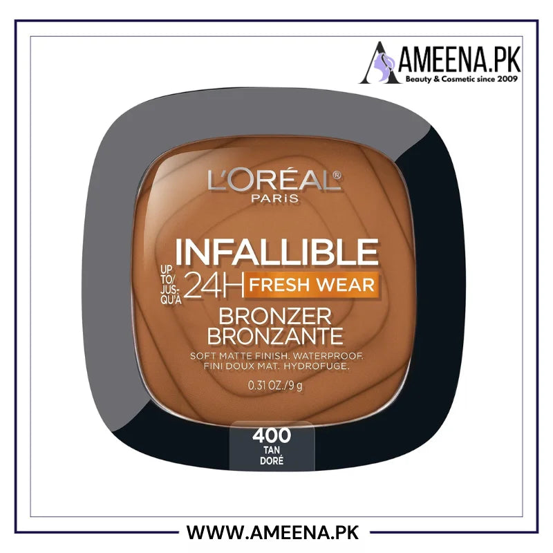 L'Oreal Paris Infallible Up to 24H Fresh Wear Soft Matte Longwear Bronzer Tan Dore 400 Loreal Paris