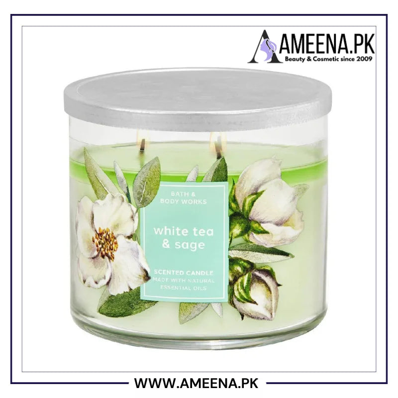 Bath & Body Works White Tea & Sage 3-Wick Candle 411g Bath And Body Works