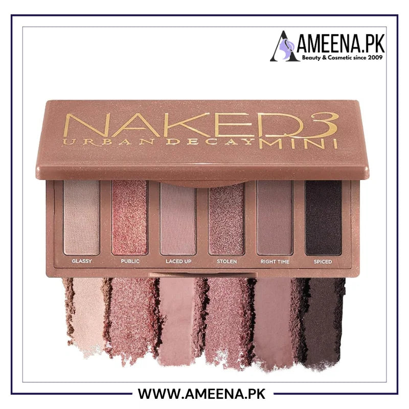 URBAN DECAY Naked 3 Mini Eyeshadow Palette Matte & Shimmer Finish 6 Naked