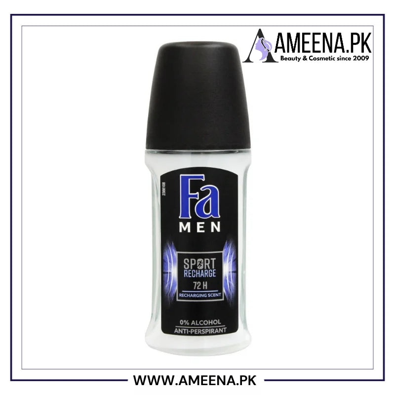 Fa Men 72H Sport Recharge Recharging Scent Roll-On Deodorant, For Men - 50ml Fa