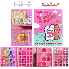Colorful Rainbow 4 Fold 72 Colors Blusher, Eyeshadow and Highlighter Colorful Rainbow