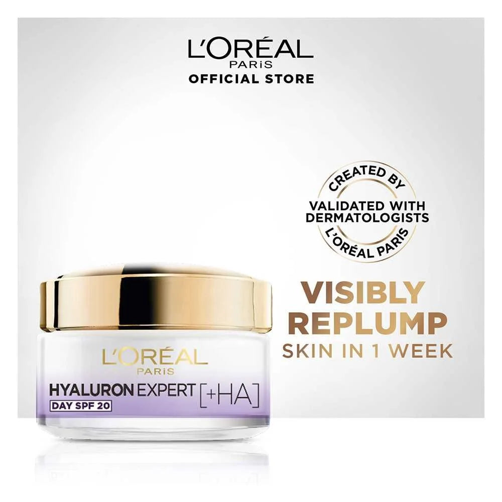 L'Oreal Paris Hyaluron Expert Replumping Moisturizing Care Day Cream, SPF 20, 50ml Loreal Paris